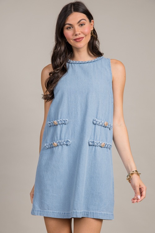 Braided Trim Chambray Dress, Light - 0910-106.jpg