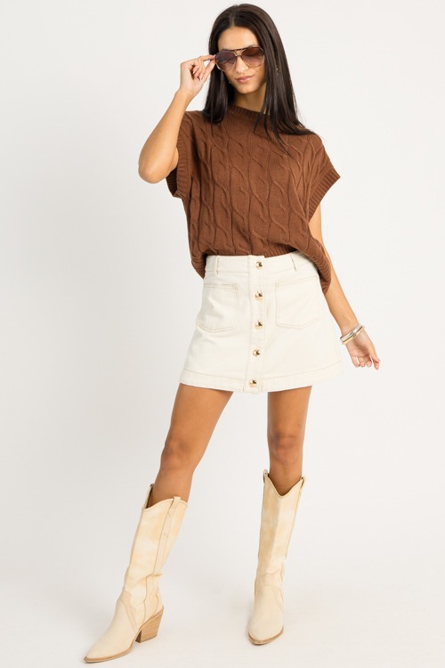 Morgan Cable Sweater, Chestnut