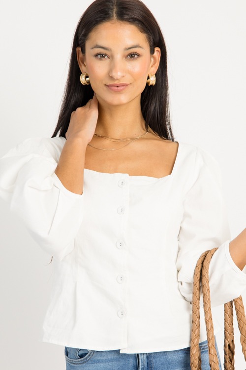 Square Neck Button Top, White - 0910-138.jpg
