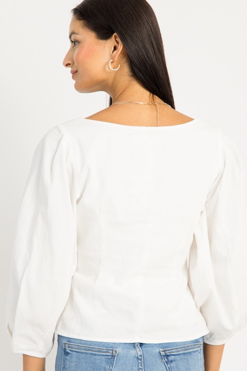Square Neck Button Top, White - 0910-139.jpg