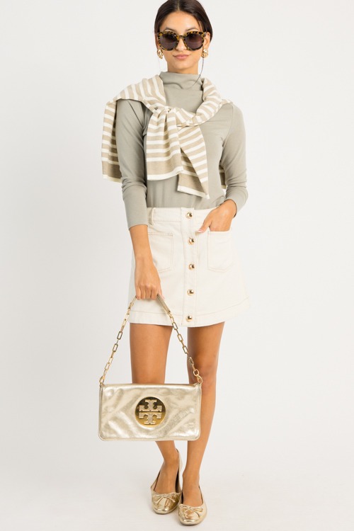 Gold Button Pocket Skirt, Ivory - 0910-171h.jpg