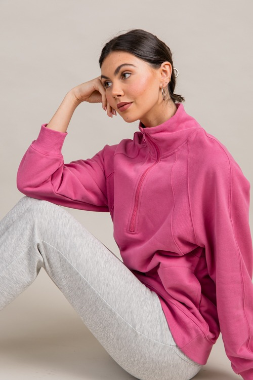 Ashlyn Zip Pullover, Rose