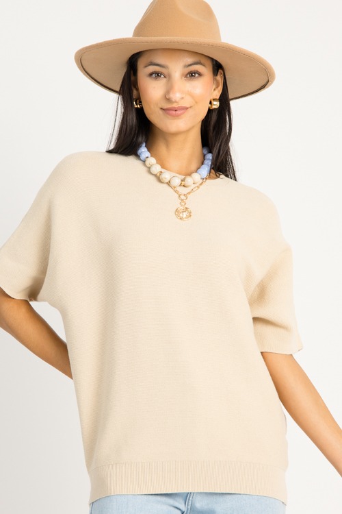 Short Sleeve Dolman Sweater, Oatmeal - 0910-190.jpg
