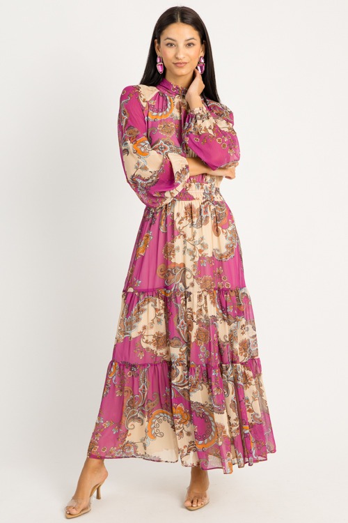 Autumn Paisley Maxi, Purple Multi