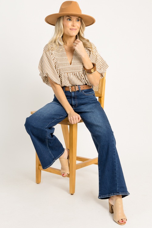 Carter Stripe Top, Caramel