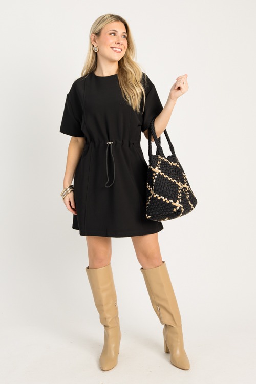 Cinch Waist Knit Dress, Black - 0911-103.jpg
