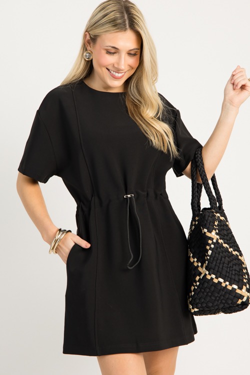 Cinch Waist Knit Dress, Black - 0911-104.jpg