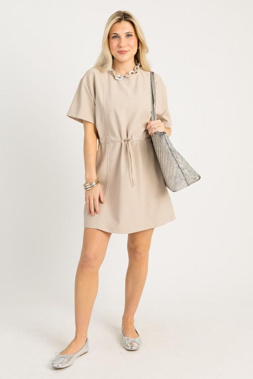 Cinch Waist Knit Dress, Beige - 0911-113h.jpg