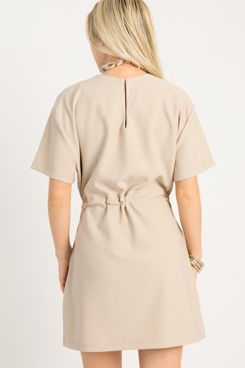 Cinch Waist Knit Dress, Beige - 0911-114.jpg