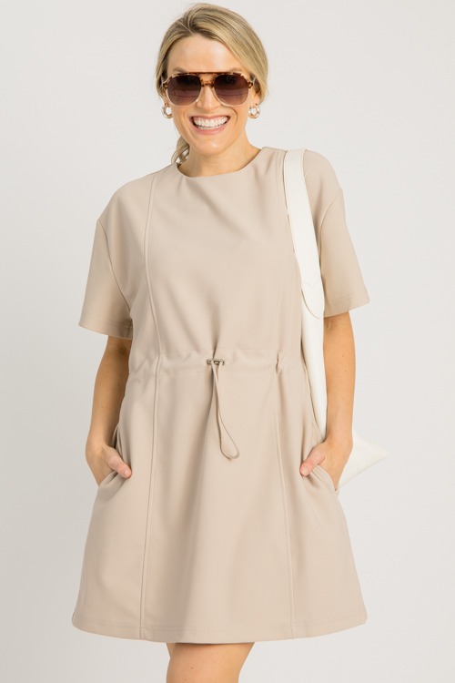 Cinch Waist Knit Dress, Beige - 0911-115.jpg