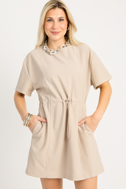 Cinch Waist Knit Dress, Beige - 0911-117.jpg
