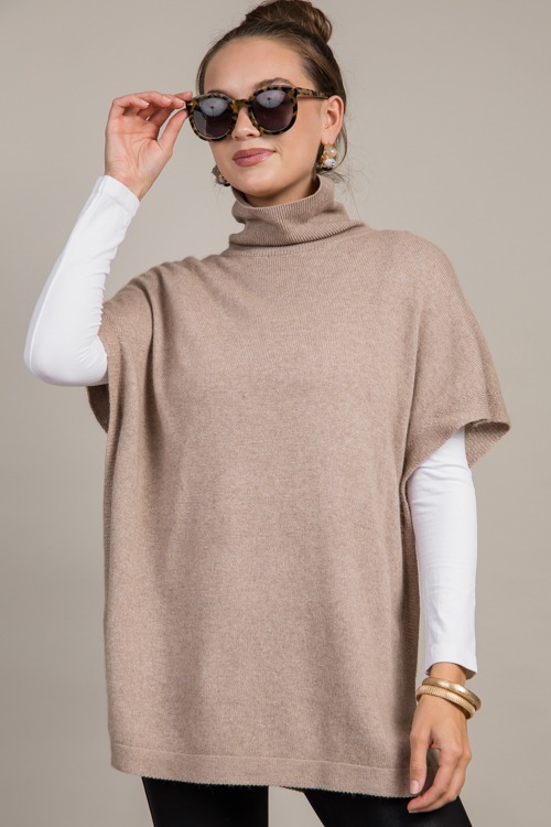 Janet Poncho Sweater, Cappucino