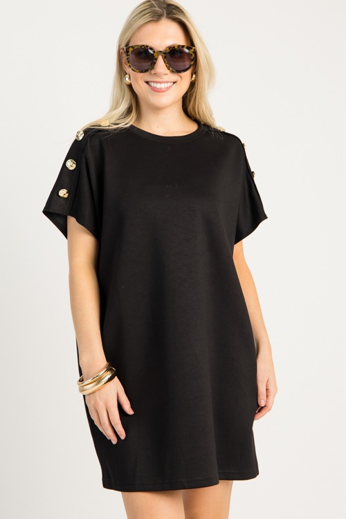 Knit Button Detail Dress, Black - 0911-126h.jpg