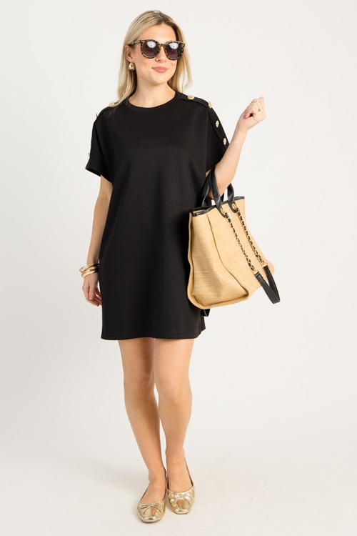 Knit Button Detail Dress, Black - 0911-127.jpg