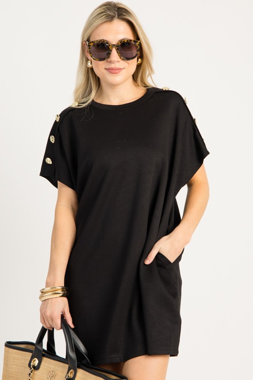 Knit Button Detail Dress, Black - 0911-128.jpg