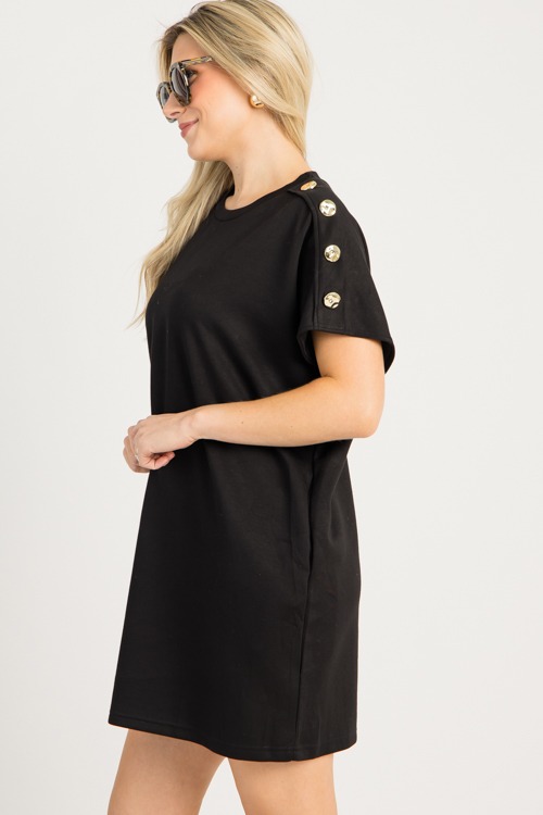Knit Button Detail Dress, Black - 0911-129.jpg