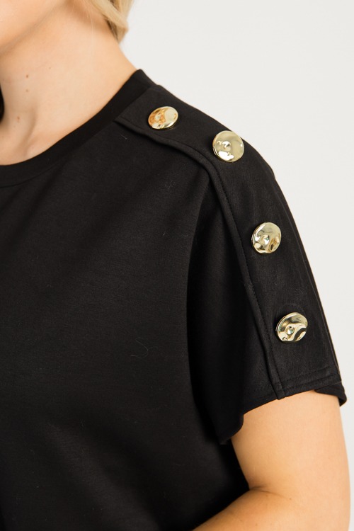 Knit Button Detail Dress, Black - 0911-132.jpg