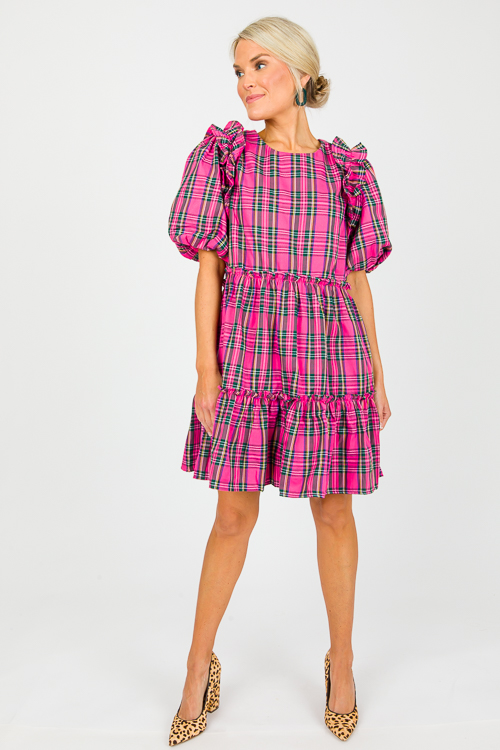 Pink sales tartan dress