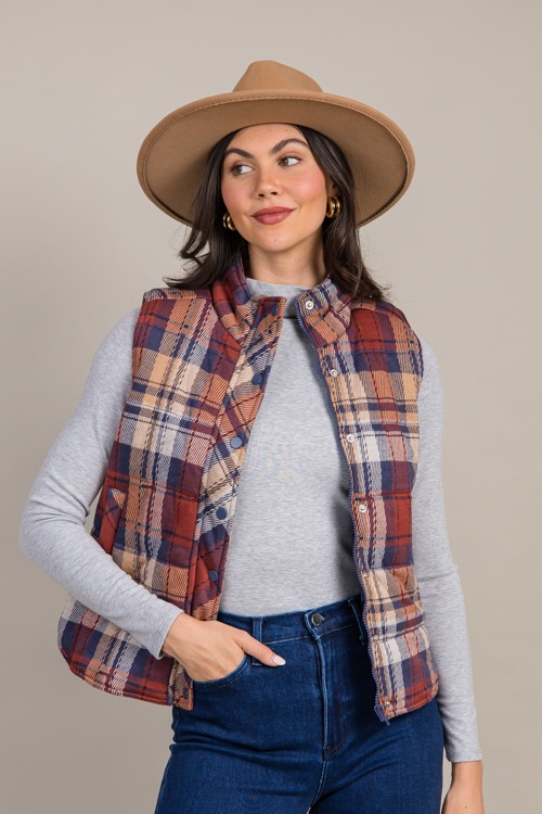 Plaid Vest, Scarlet