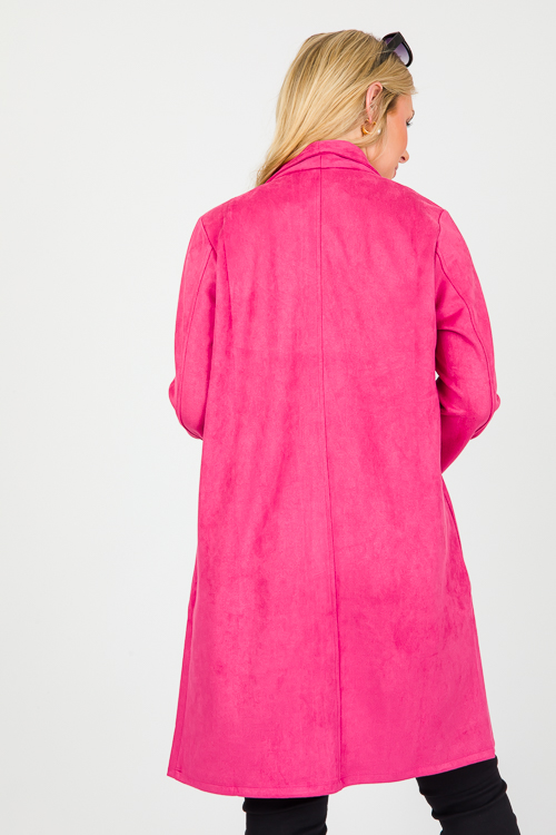 Luxe Suede Coat, Pink