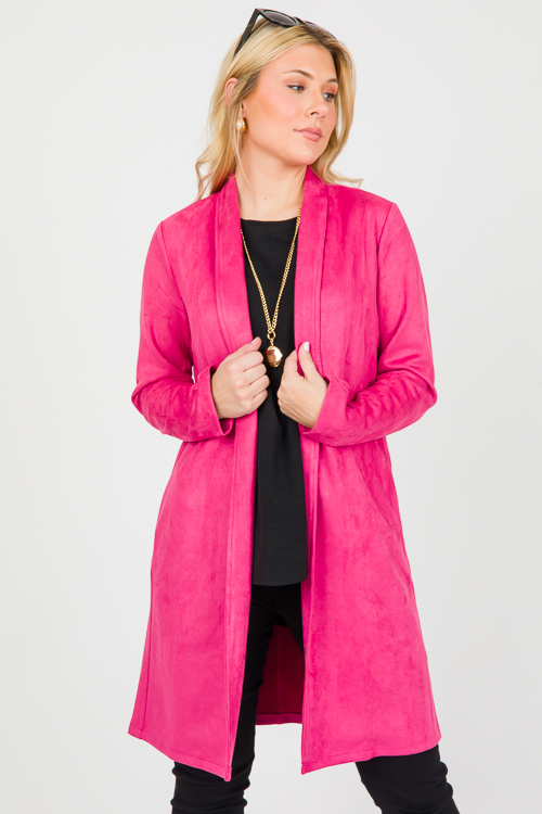 Luxe Suede Coat, Pink