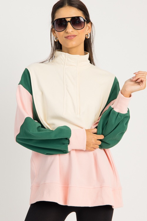 Colorblock Pullover, Green Pink - 0911-72h.jpg