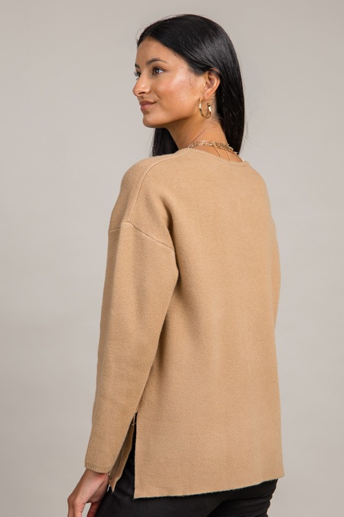 Bennett V-Neck Sweater, Khaki - 0912-35.jpg