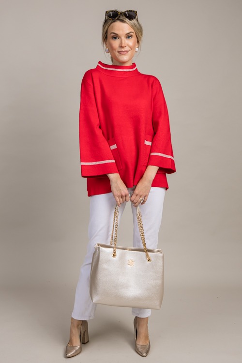 Stripe Trim Pocket Sweater, Red - 0912-45.jpg