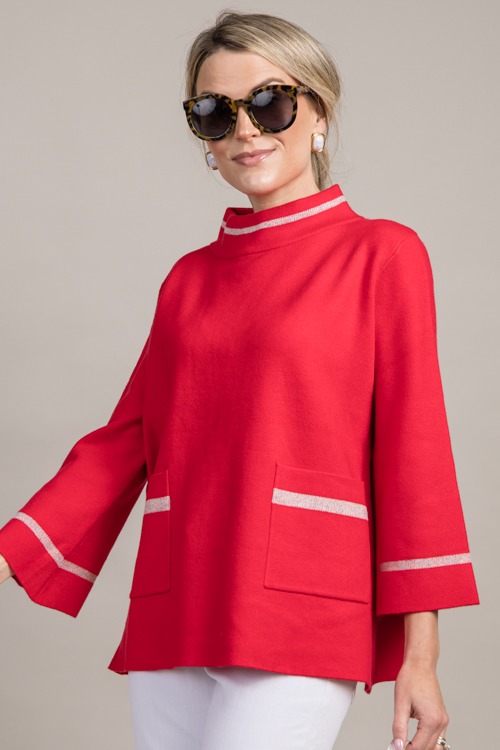 Stripe Trim Pocket Sweater, Red - 0912-46.jpg