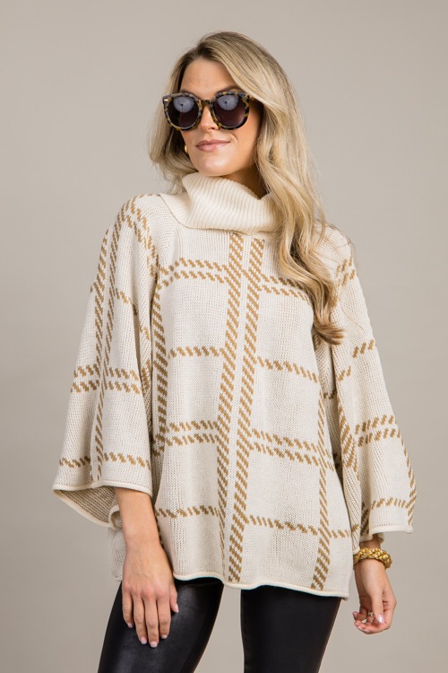 Avery Plaid Sweater, Cream