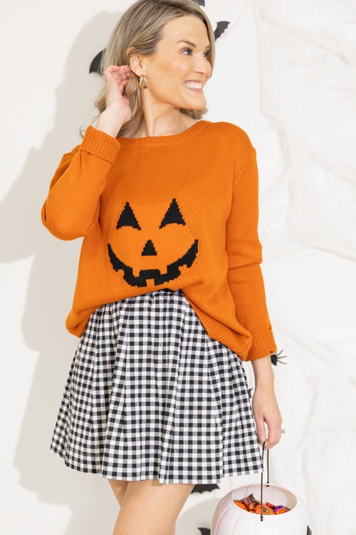 Jack-O-Lantern Sweater, Orange