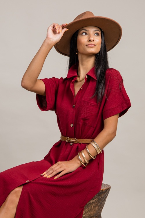 Shirt Dress Midi, Burgundy - 0912-9p.jpg