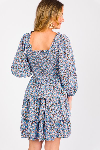 In Bloom Smock Dress, Blue