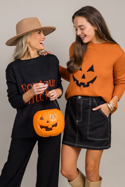 Jack-O-Lantern Sweater, Orange