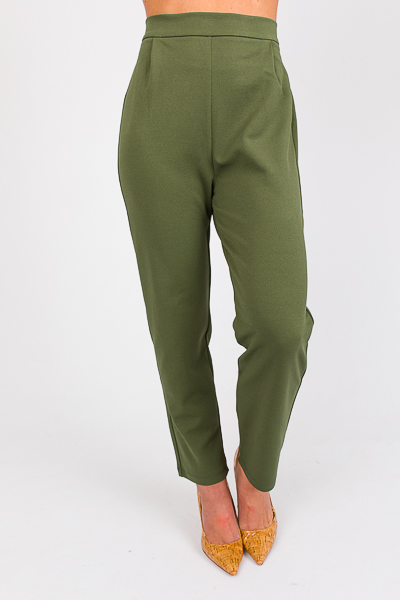 Straight Stretch Trouser, Olive