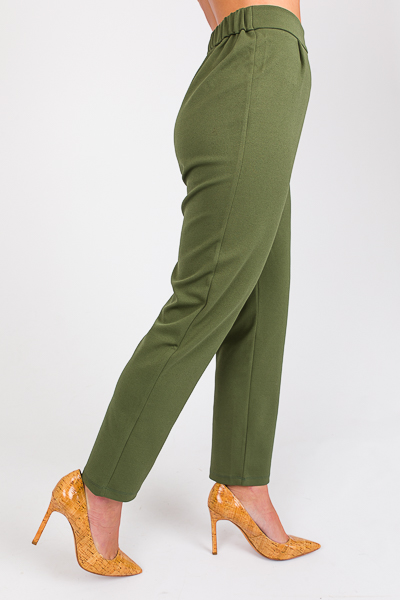 Straight Stretch Trouser, Olive