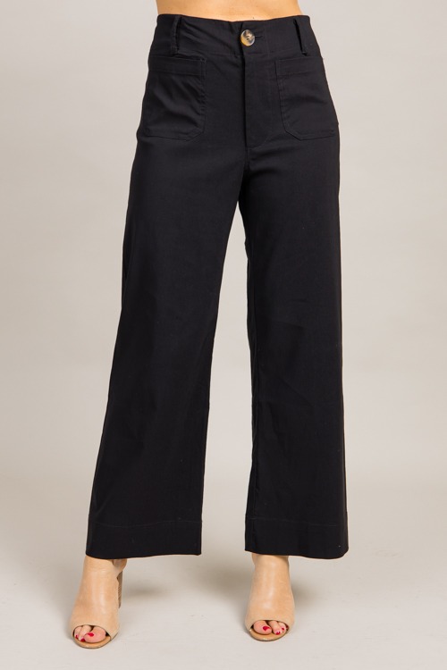 Kendra Patch Pocket Pants, Black