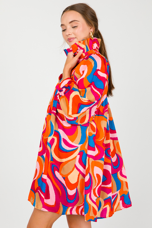 Savannah Dress, Retro Swirls