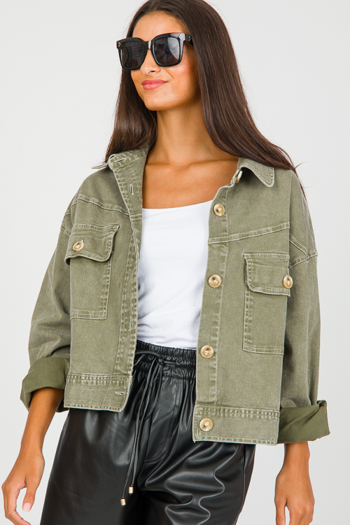 Olive Denim Jacket