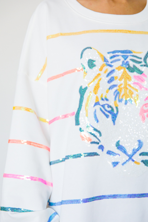 Multi Colored Sequin Tiger Sweatshirt – Cactus Joys