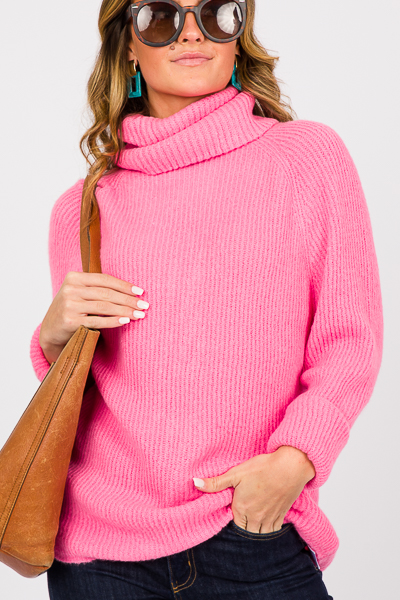 Candy Pink Cowl Neck