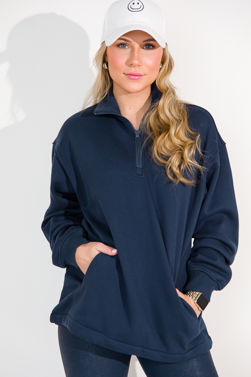 Comfy Cozy Half Zip, Navy
