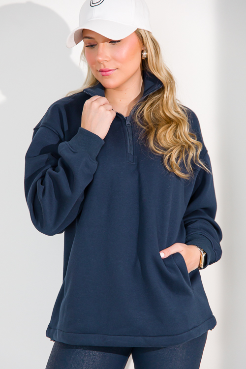 Comfy Cozy Half Zip, Navy