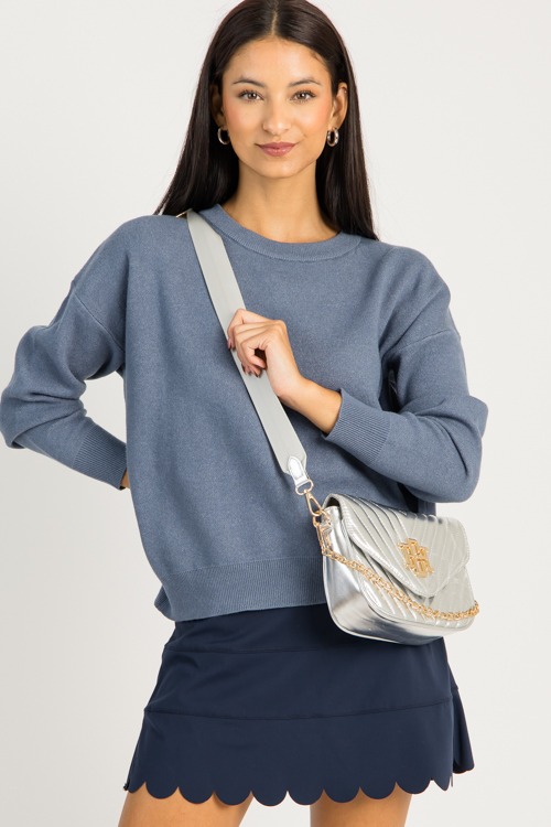Scallop Hem Tennis Skirt, Navy