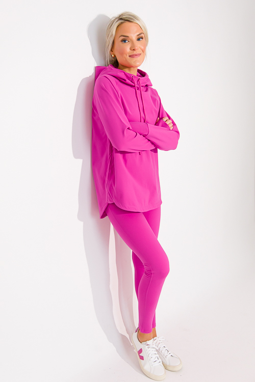 Amber Hooded Pullover, Berry