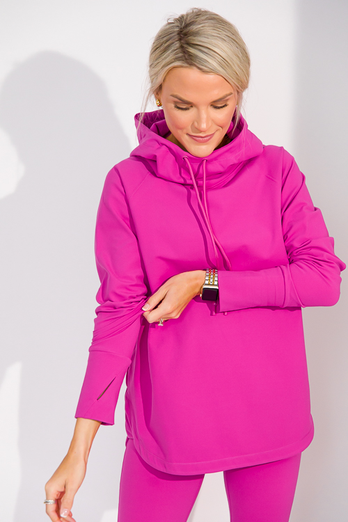 Amber Hooded Pullover, Berry
