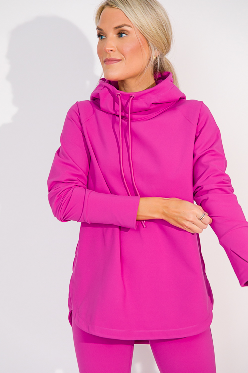 Amber Hooded Pullover, Berry