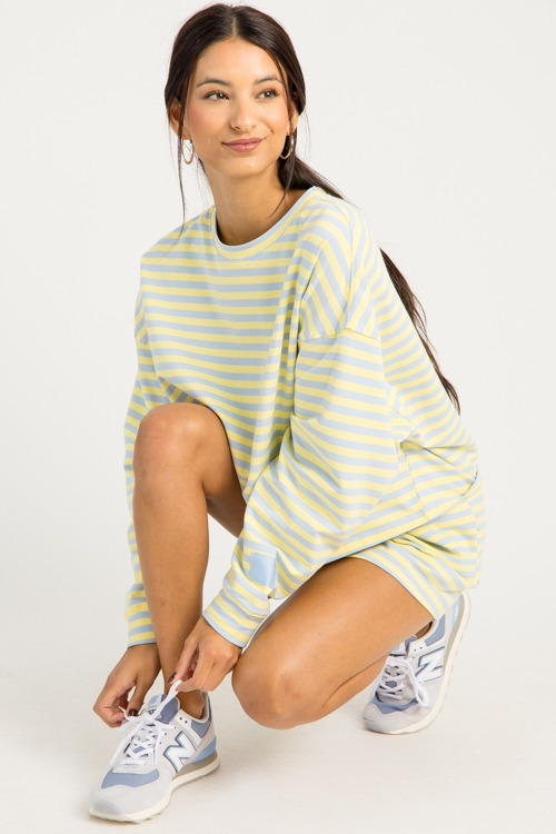 Stella Stripe Set, Blue/Lemon