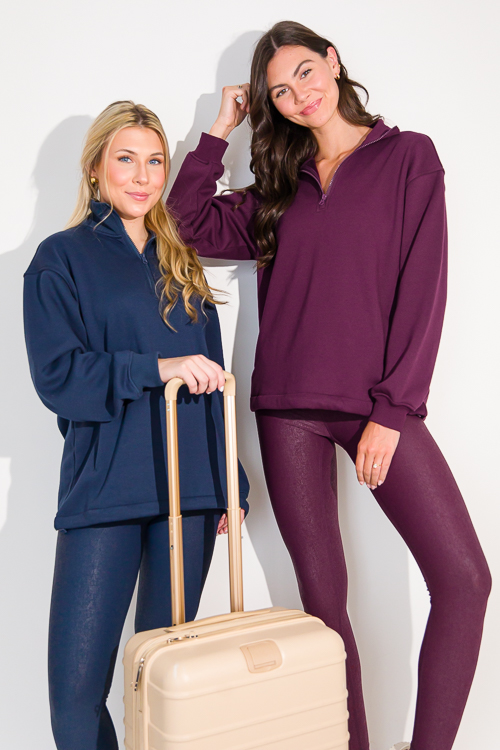Comfy Cozy Half Zip, Navy