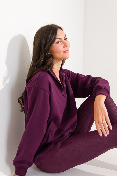 Comfy Cozy Half Zip, Burgundy